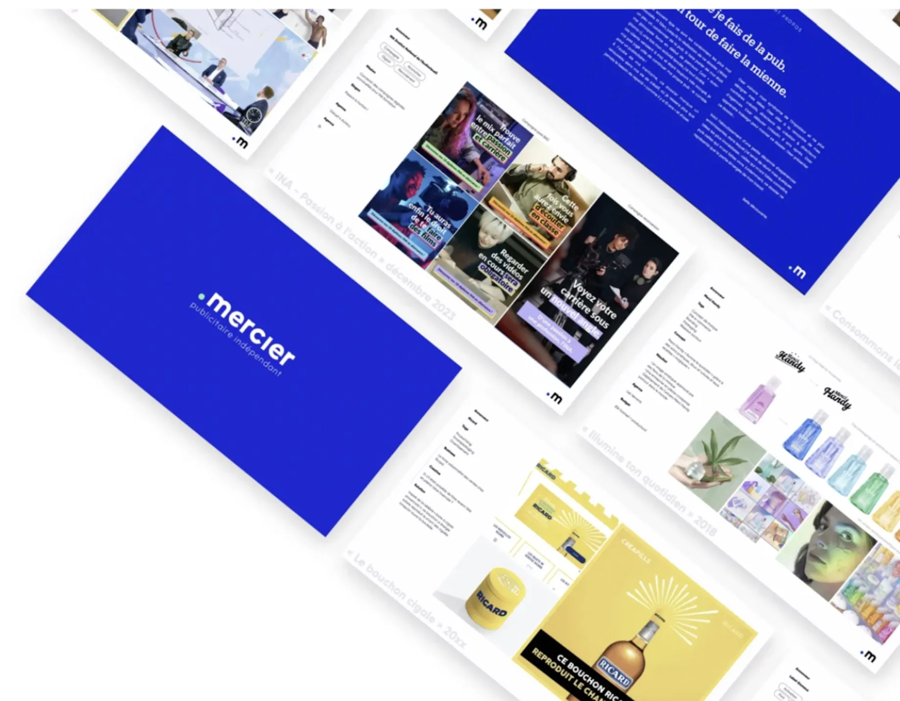 Aperçu du dossier créatif : planches de campagnes et de branding